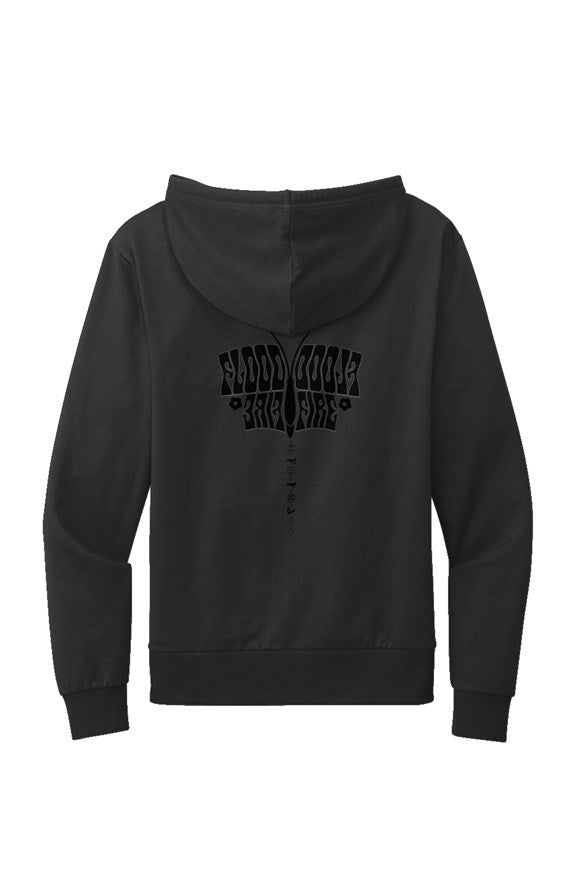 ♡FLOODERFLY Embroidered Black Hoodie - FW22