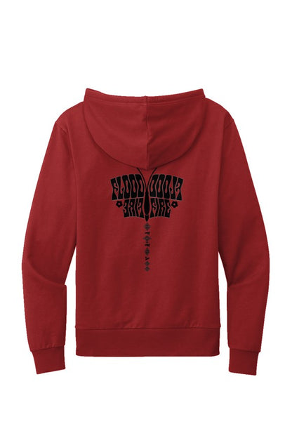 ♡FLOODERFLY Embroidered Red Hoodie - FW22